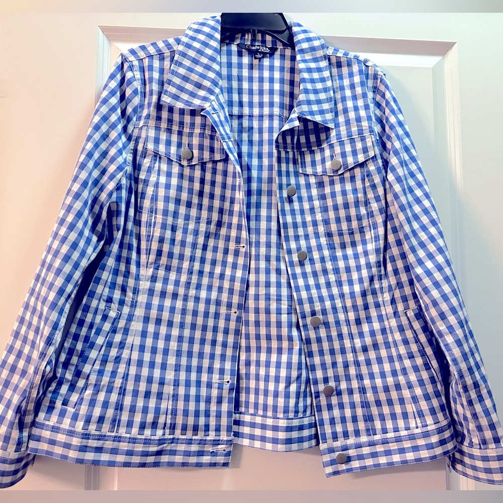 Blue check jean jacket